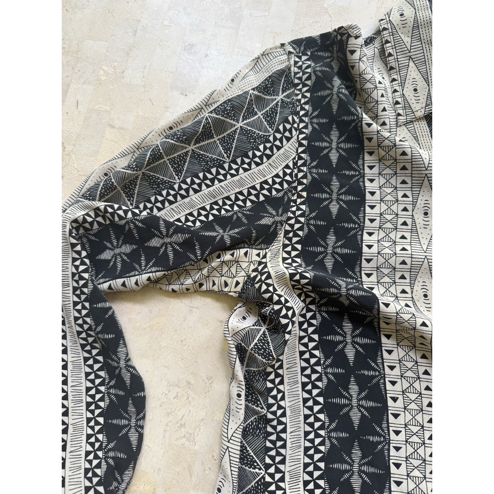 Vintage Galliano Italy Geometric Silk Long Sleeve Button-Up Shirt Abstract Large - Picture 11 of 11